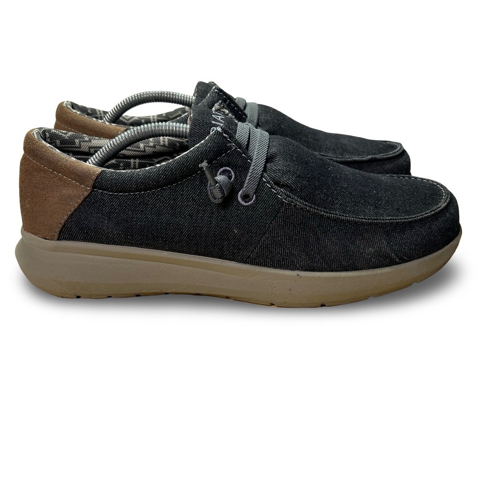 Ariat Hilo Loafer Mens 10.5 Black Denim Suede Casual Comfort EUC